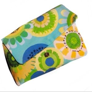 modern flower design clutch with magnetic closure